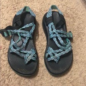 Teal Double Toe Strap Chacos